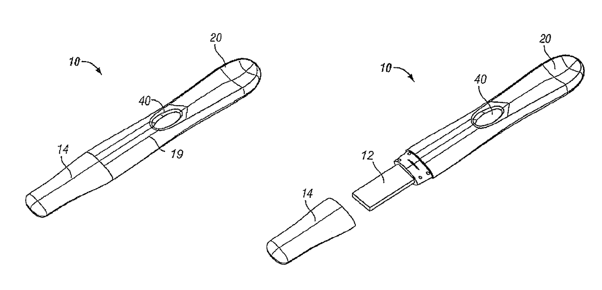 Diagnostic test device with audible feedback