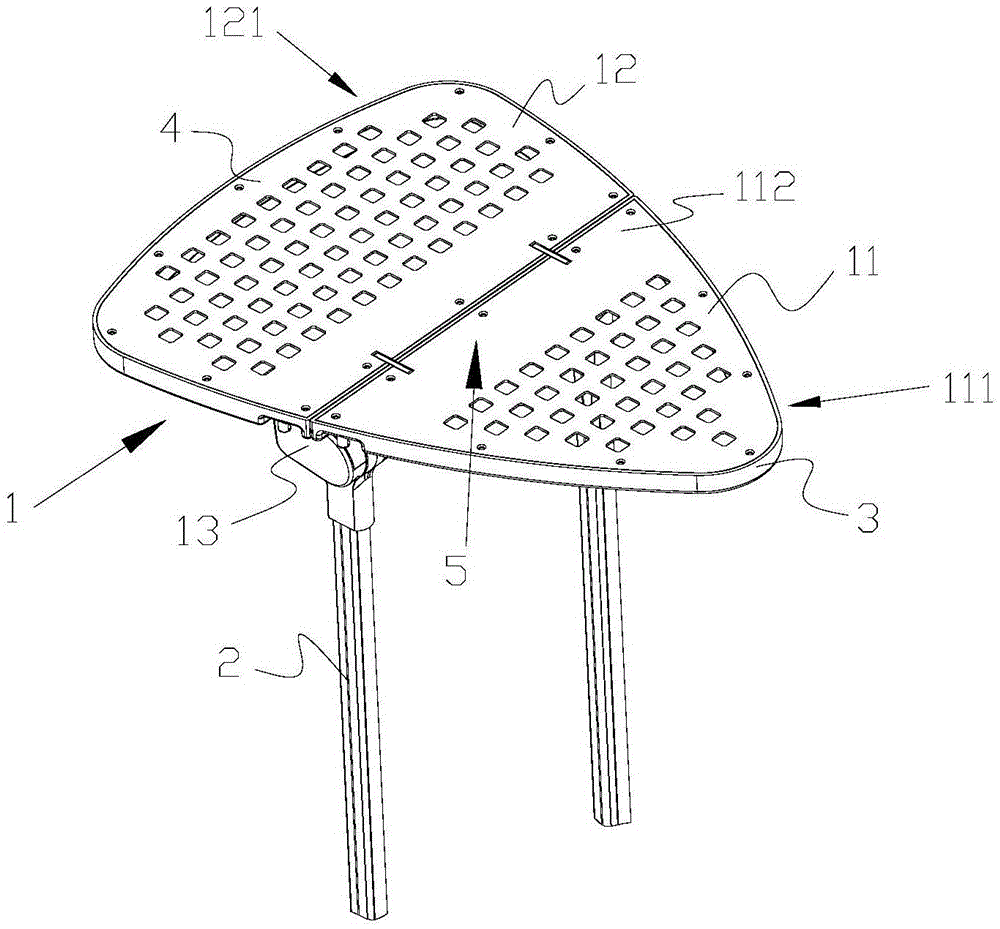 Folding type ironing plate assembly and ironing device