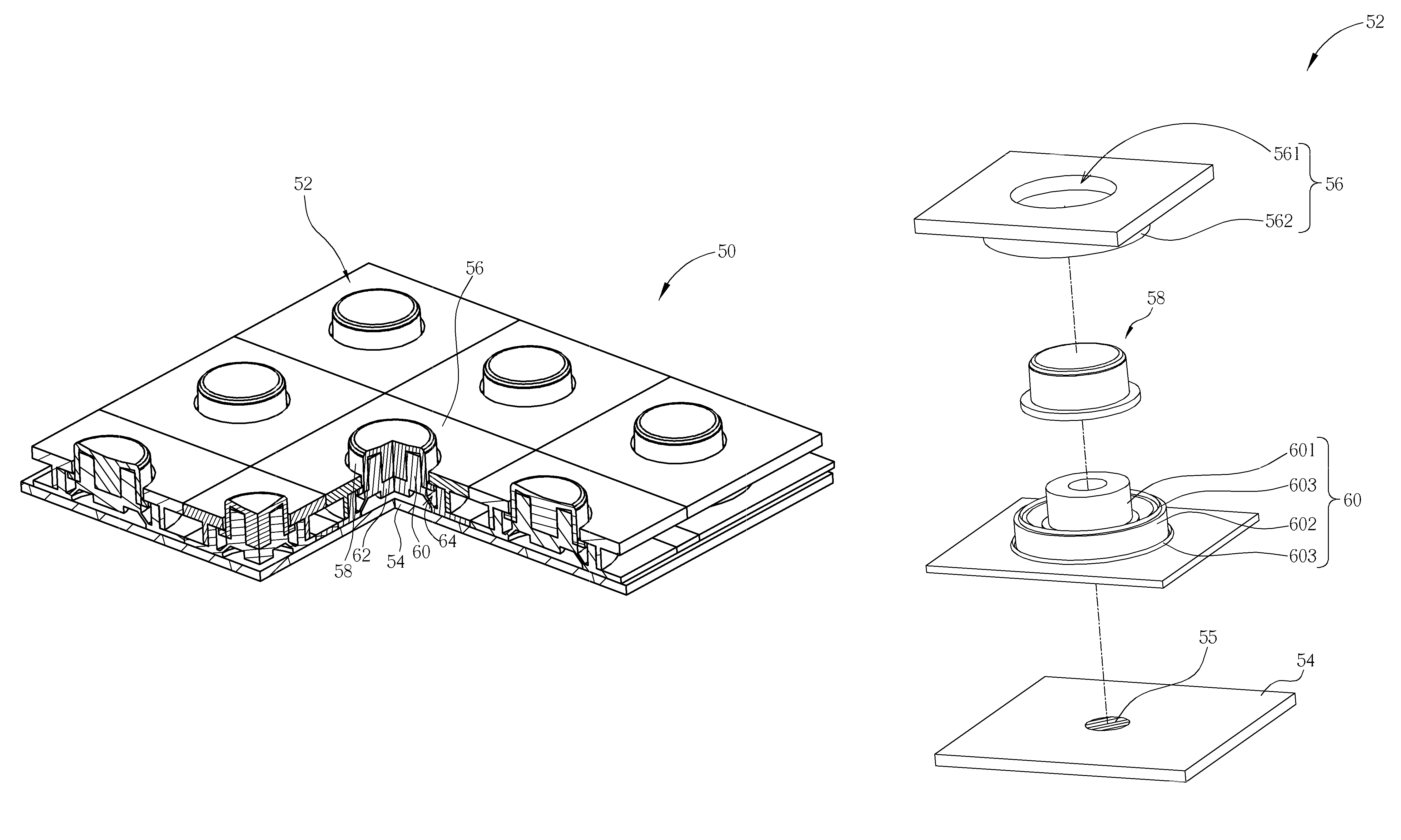 Key mechanism with waterproofing function and related electronic device