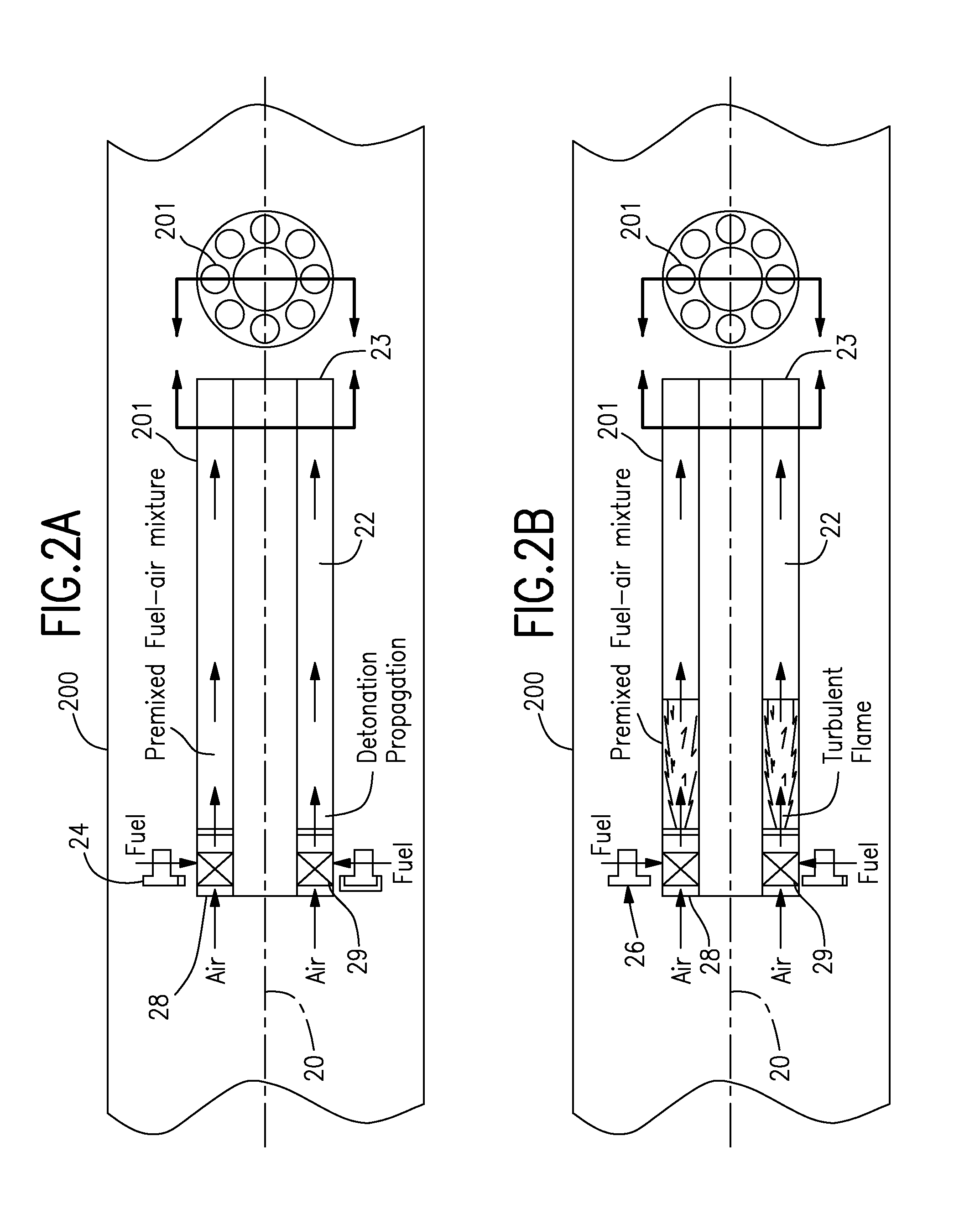 Dual mode combustion operation of a pulse detonation combustor in a hybrid engine