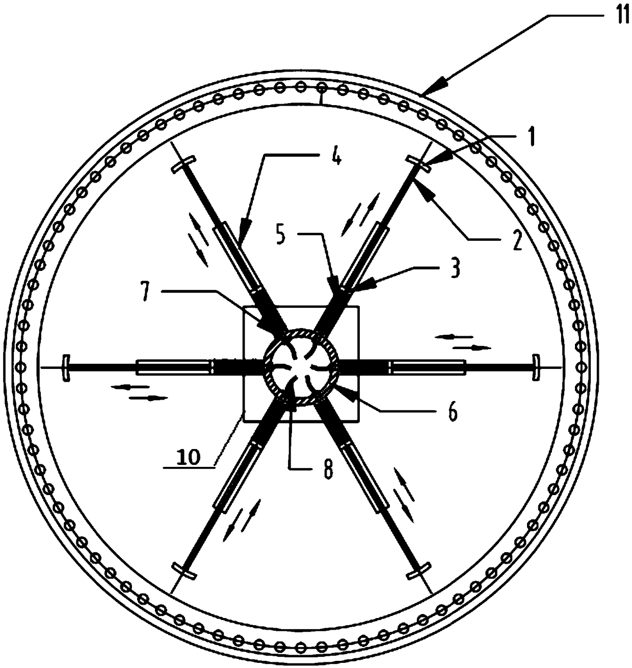 Assembling tire device and method for wind power tower flanges