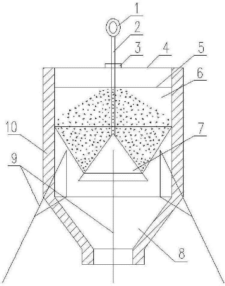 Ladle nozzle sand tank filling device