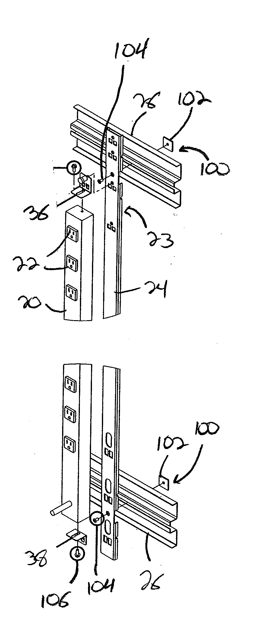 Quick Release Power Strip Bracket assembly