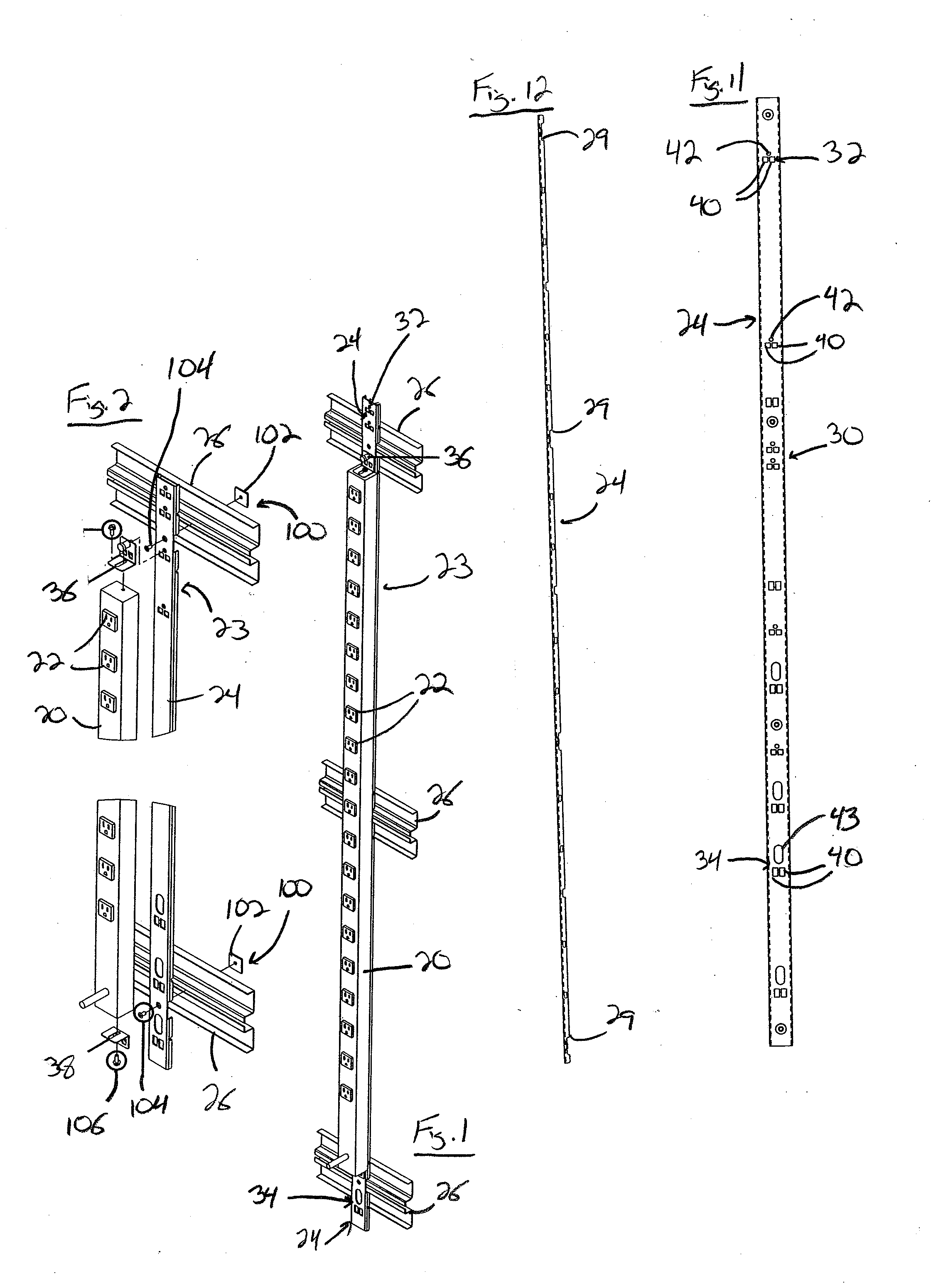 Quick Release Power Strip Bracket assembly