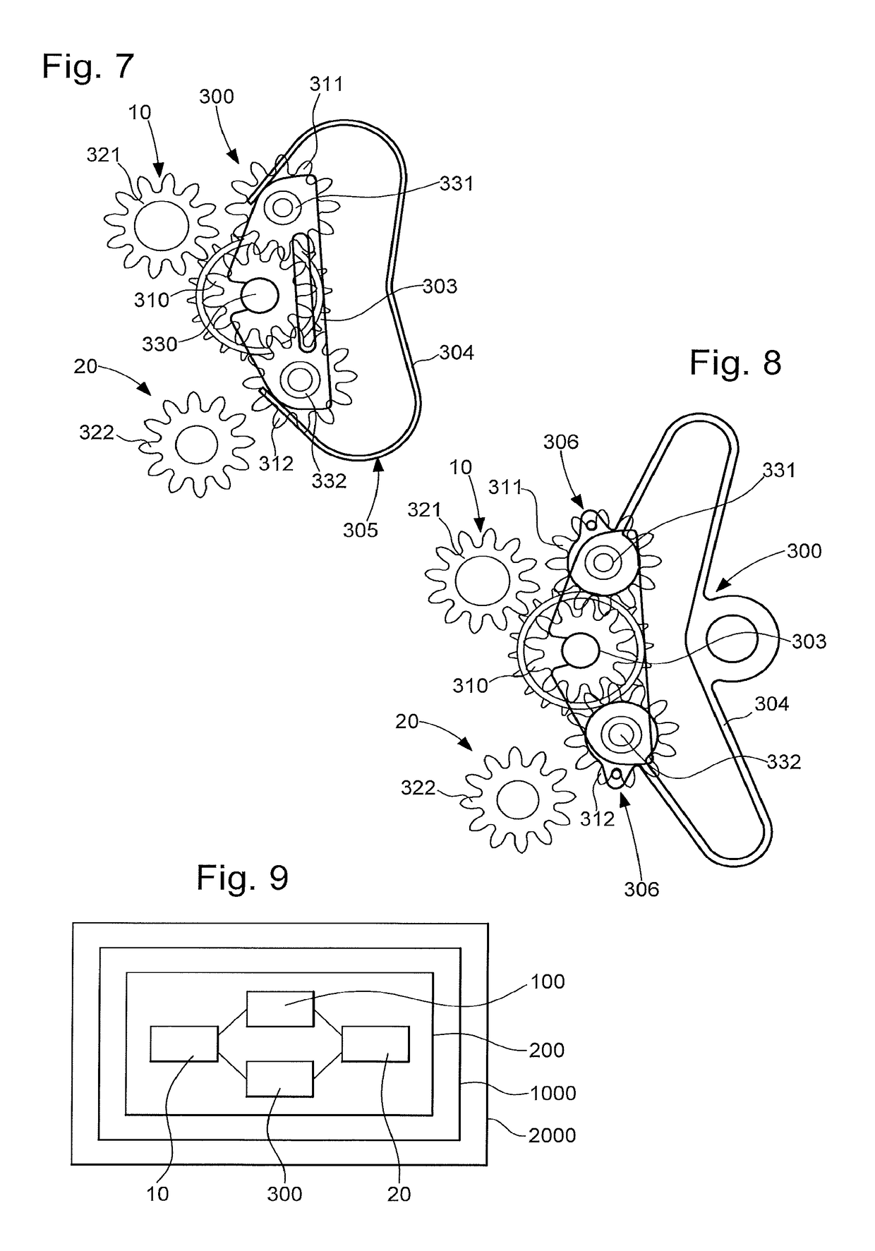 Timepiece mechanism for bidirectional correction of a plurality of displays