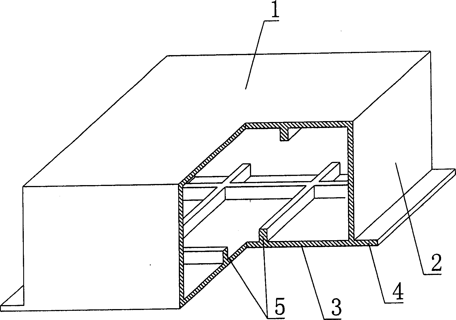 Cast-in-place concrete hollow cavity shuttering member