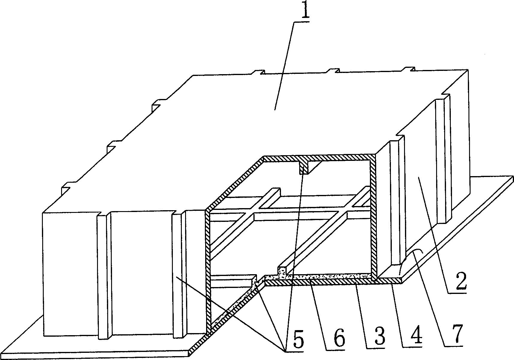 Cast-in-place concrete hollow cavity shuttering member