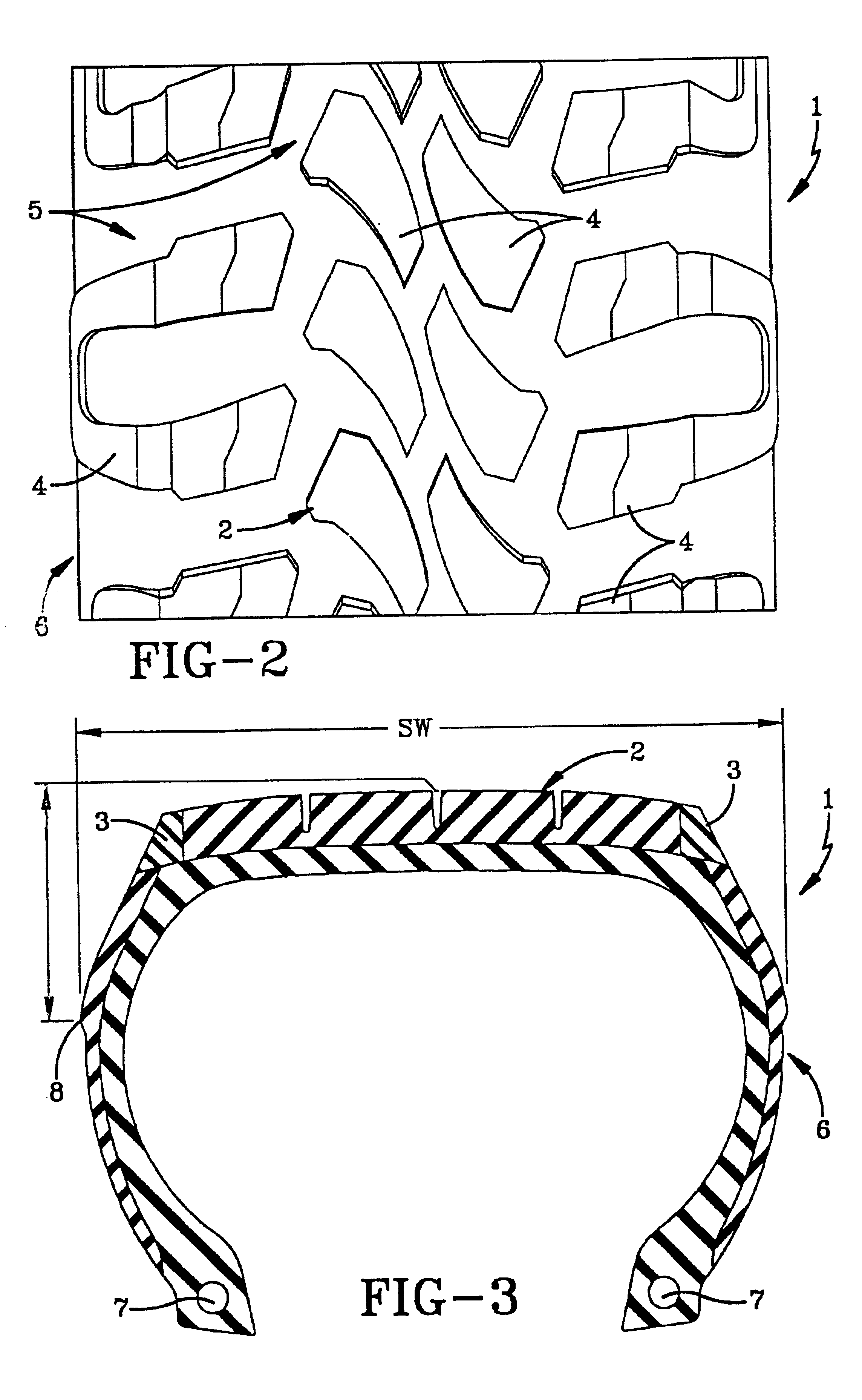 Tire with configured rubber sidewall designed to be ground-contacting reinforced with carbon black, starch and silica