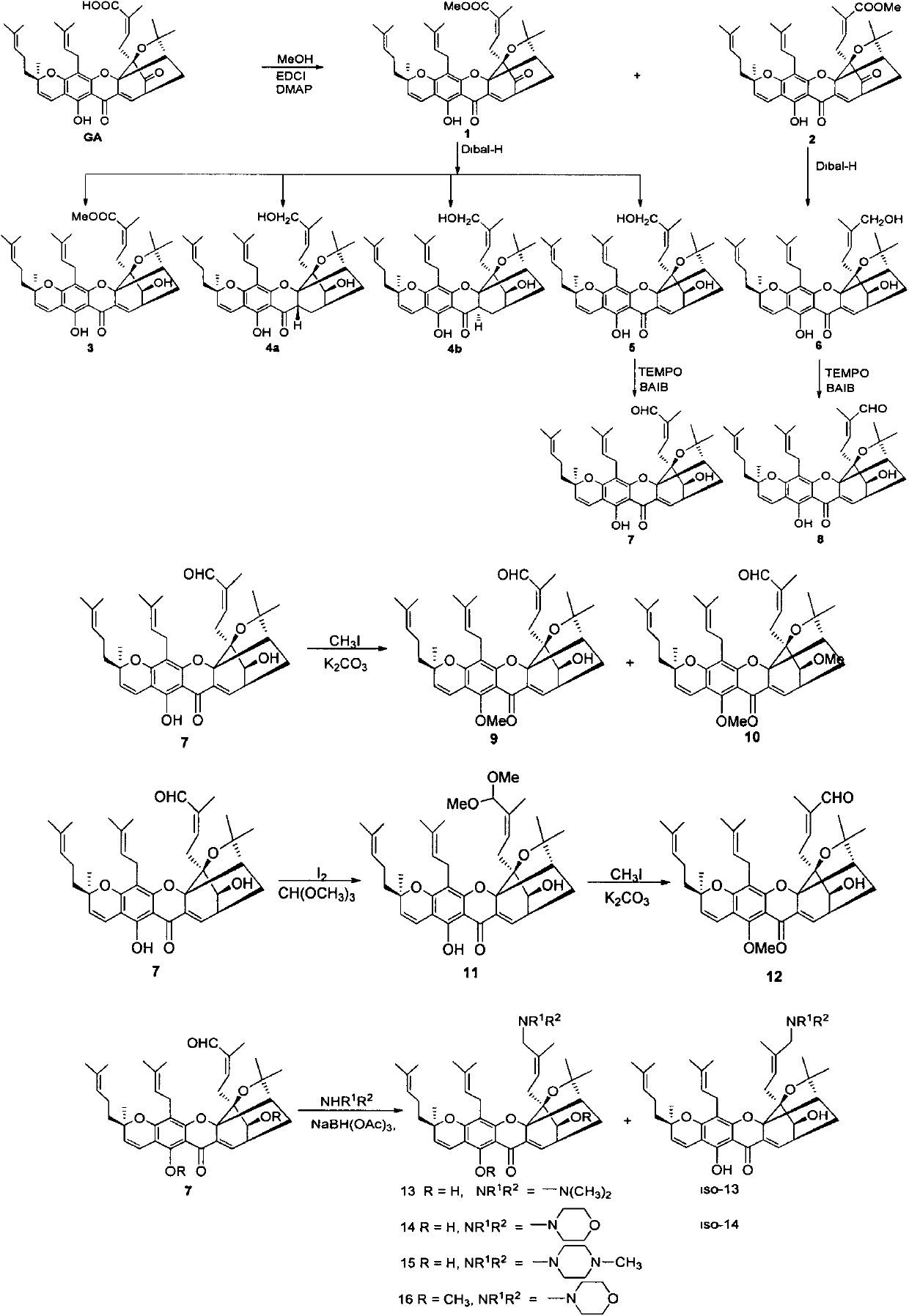 Gambogic acid derivatives as well as preparation method and application thereof