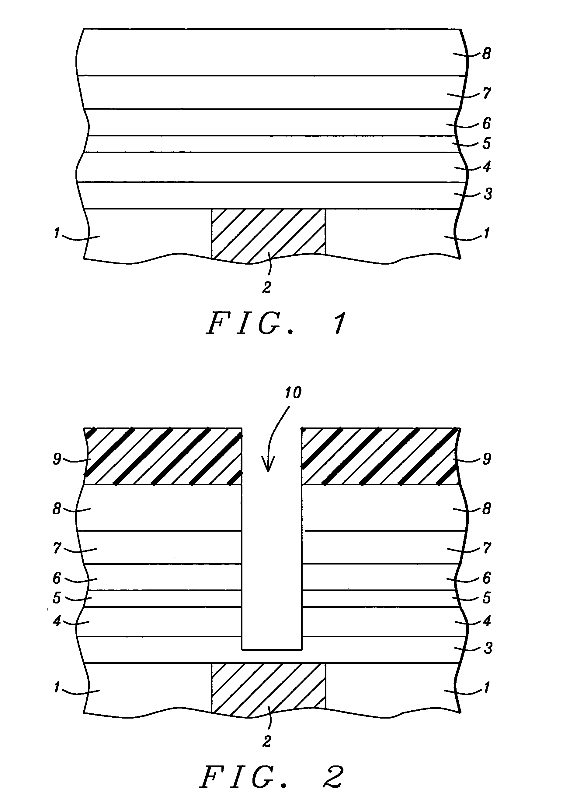 Two step trench definition procedure for formation of a dual damascene opening in a stack of insulator layers