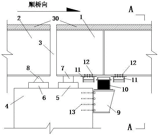 Transverse-direction low-yield-point energy dissipation type steel bridge anti-seismic stop block structure and arranging method