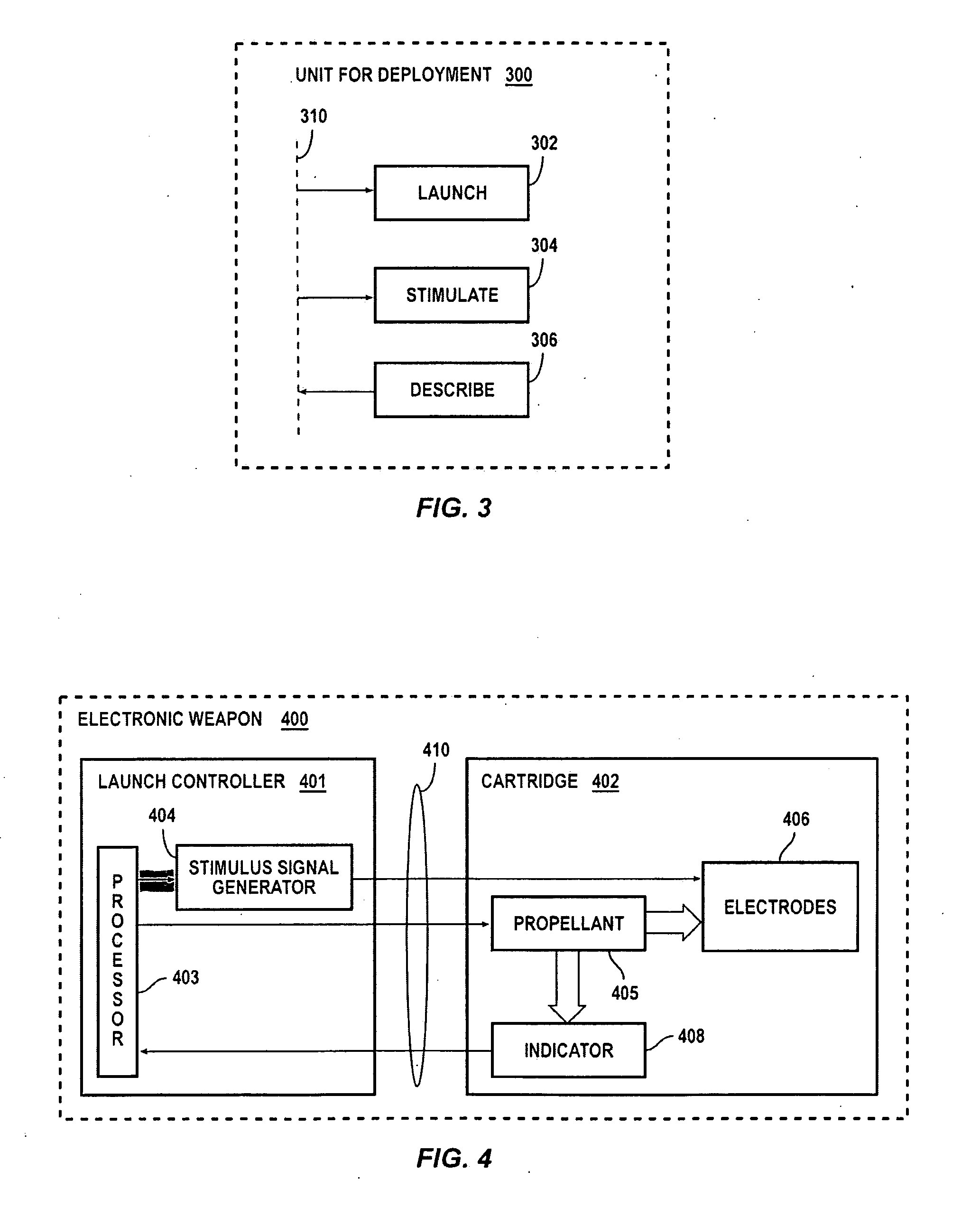 Systems and methods for indicating properties of a unit for deployment for electronic weaponry