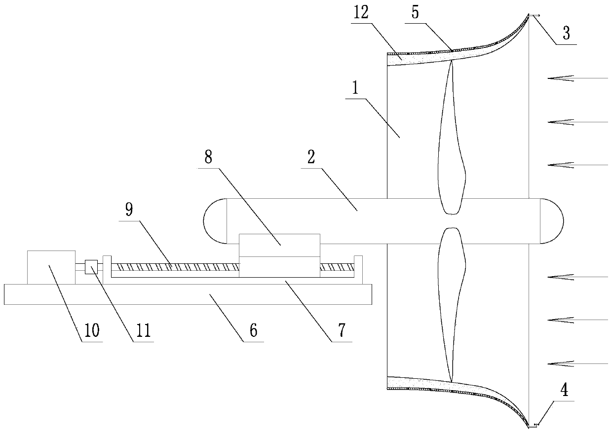 Energy concentrating type horizontal axis wind turbine used for improving wind energy utilization rate and application method thereof