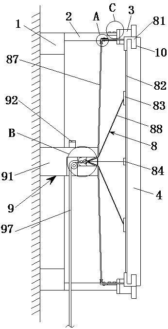 A building curtain wall with anti-falling protection function