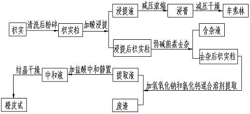 Method for extracting synephrine and hesperidin from citrus aurantium