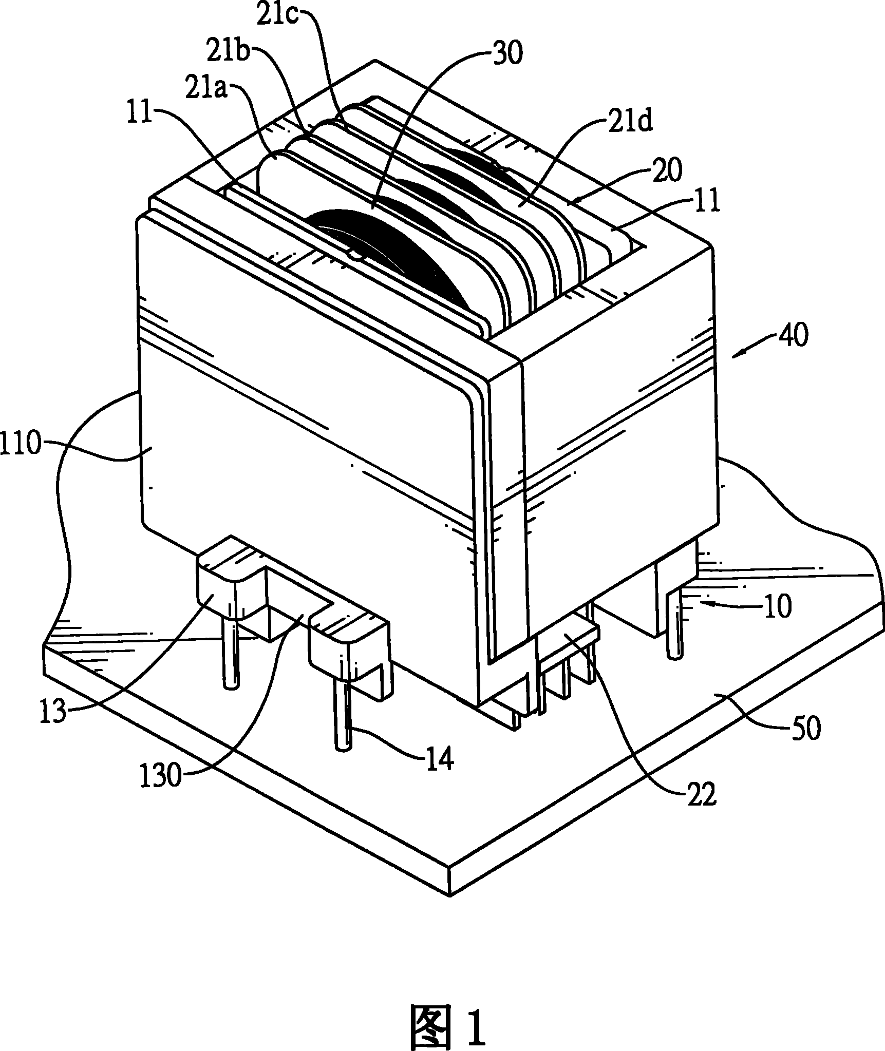 Transformer and combined construction thereof