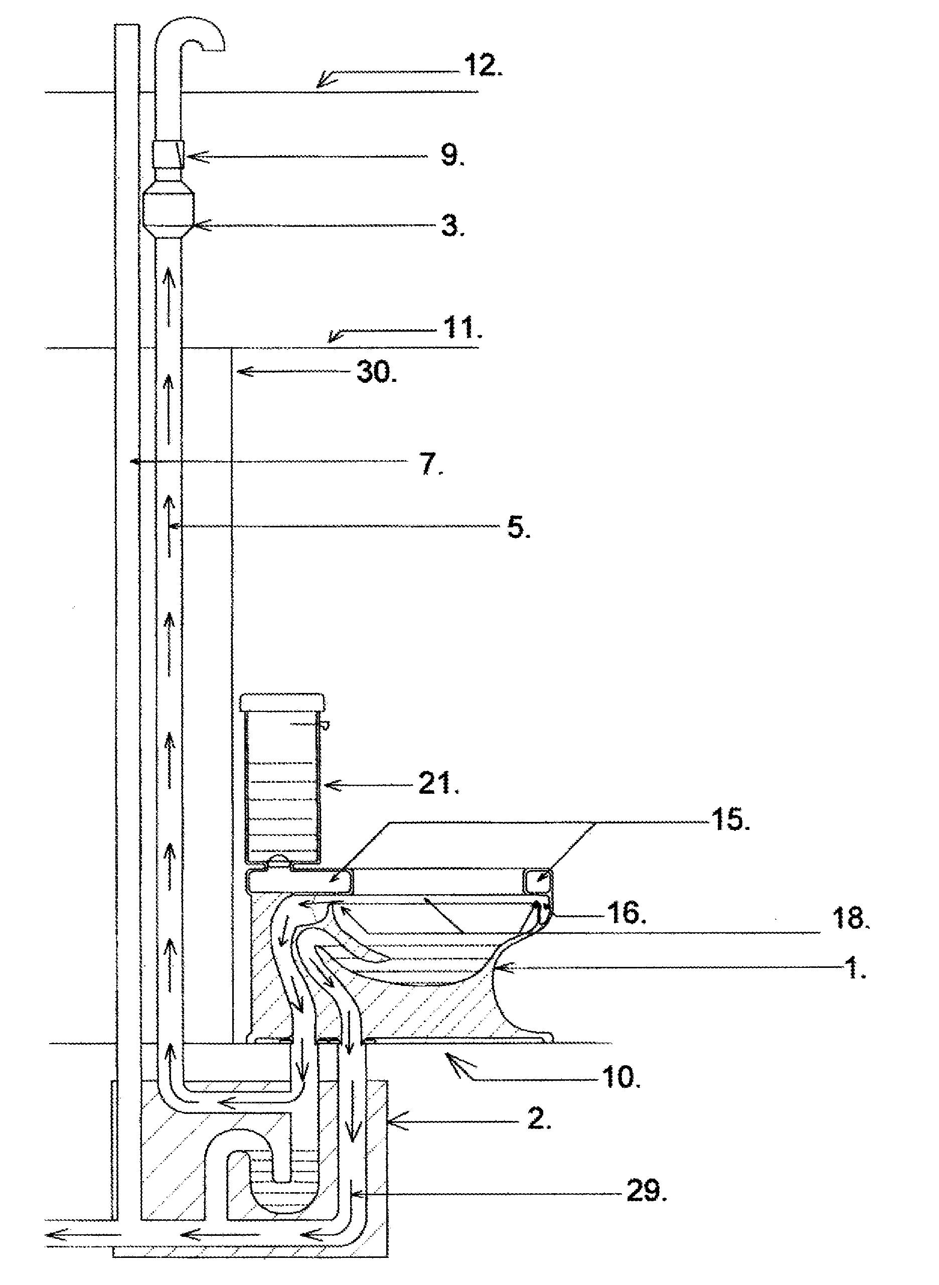 Odorless and overflow-less toilet system