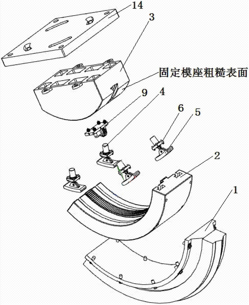 Hammer forging device for forming complicated long-axis forgings applied to radial forging machine