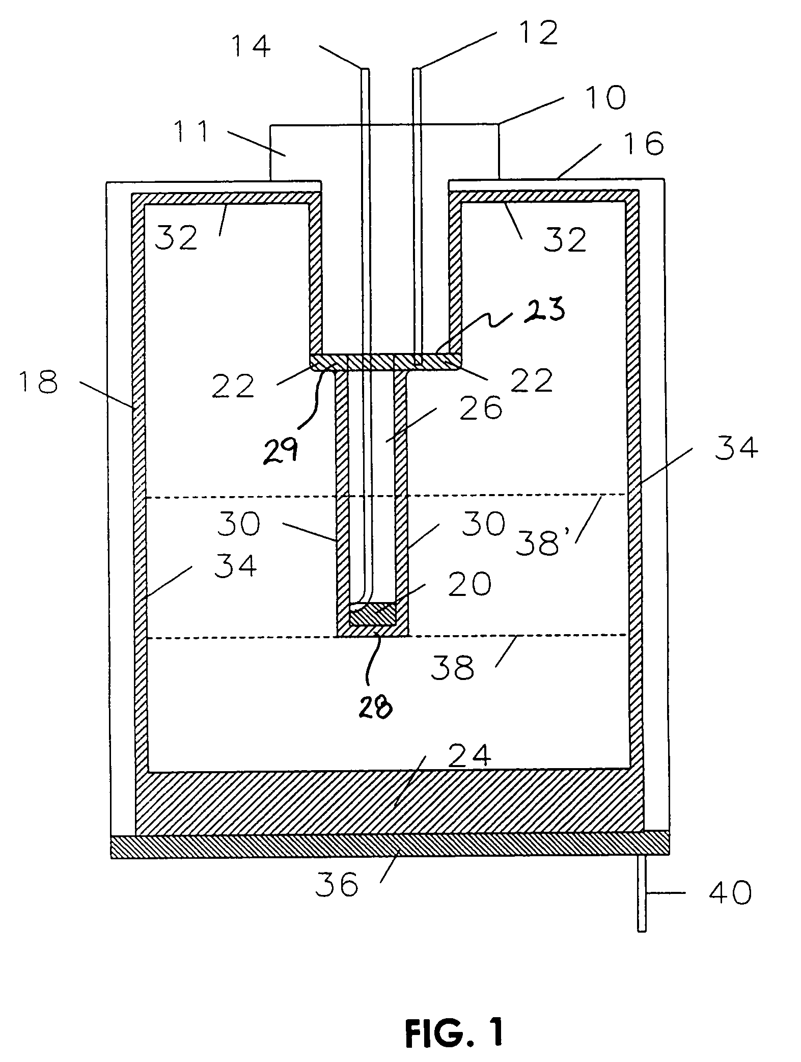 Liquid level sensor having a virtual ring