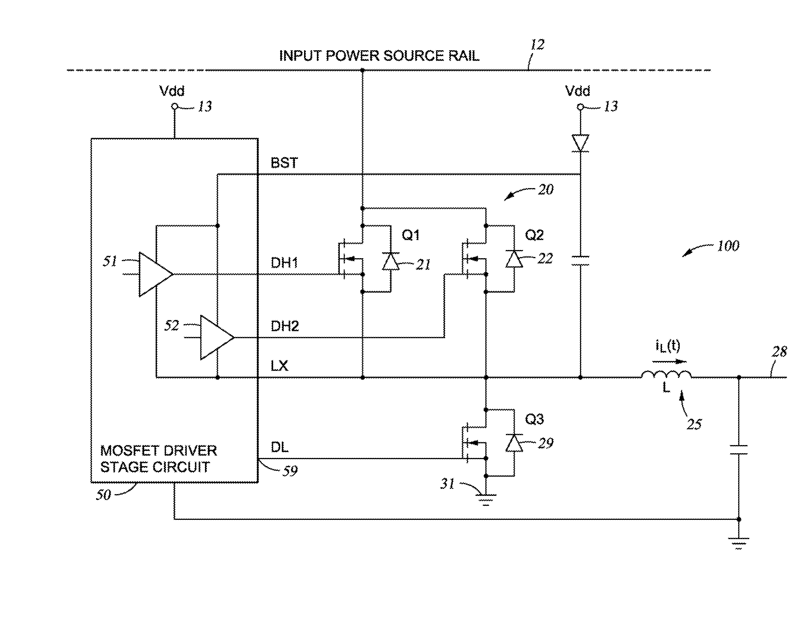 Methods, apparatus and media for control scheme for parallel high-side switching mosfets