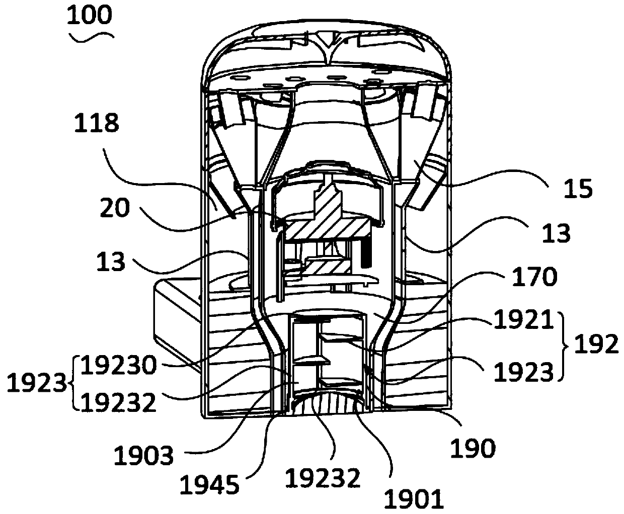 Dust collector and air outlet filtering part thereof