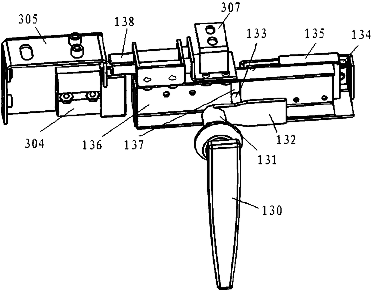 Self-locking quick release charging device, battery trolley device and mobile scanning terminal