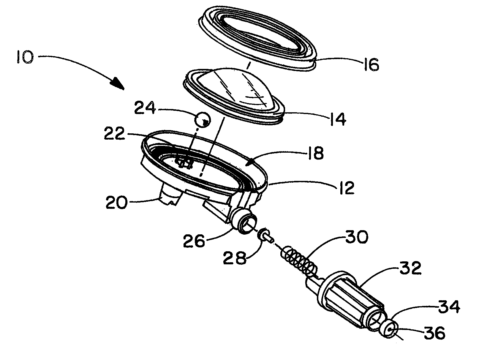 Dome pump spray assembly