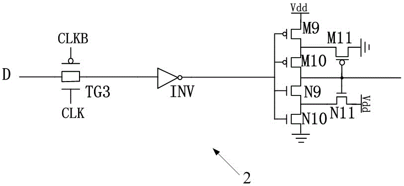 Radiation hardened latch based on heterogeneous double modular redundancy