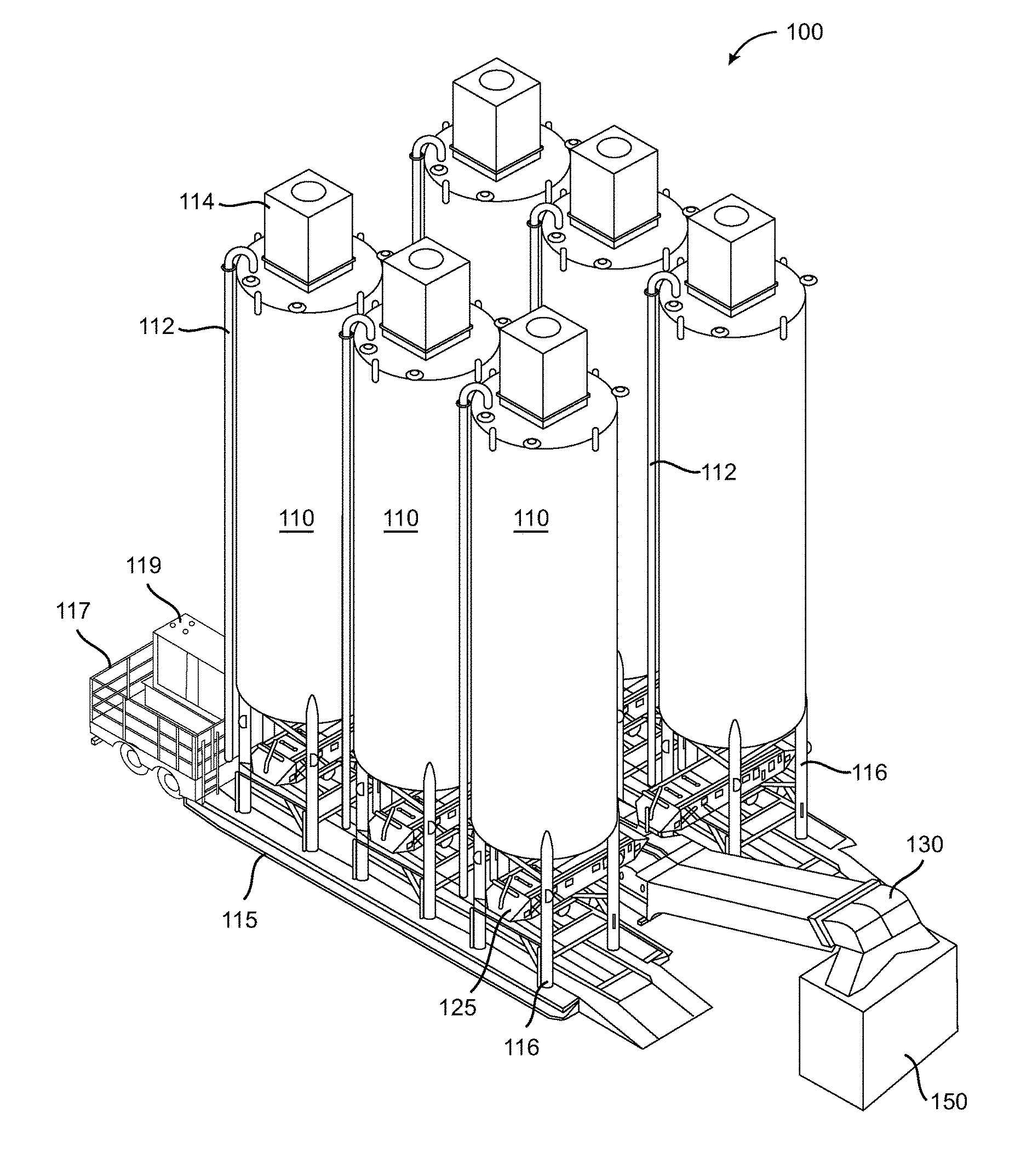 Storage and blending system for multi-component granular compositions