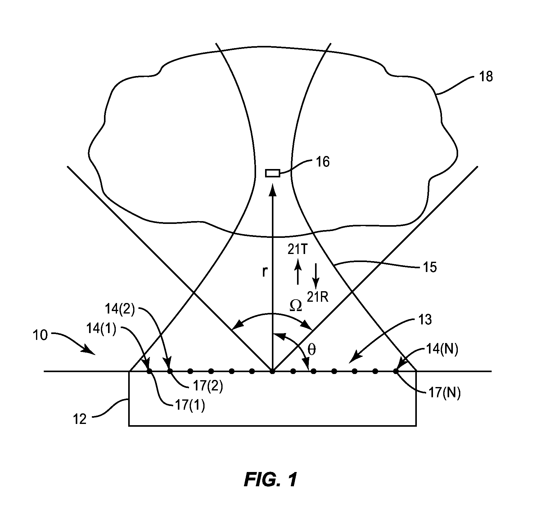 pMUT ARRAY FOR ULTRASONIC IMAGING, AND RELATED APPARATUSES, SYSTEMS, AND METHODS