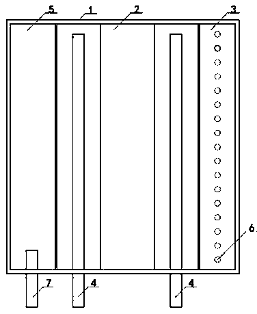 A sedimentation tank device with a sedimentation wall