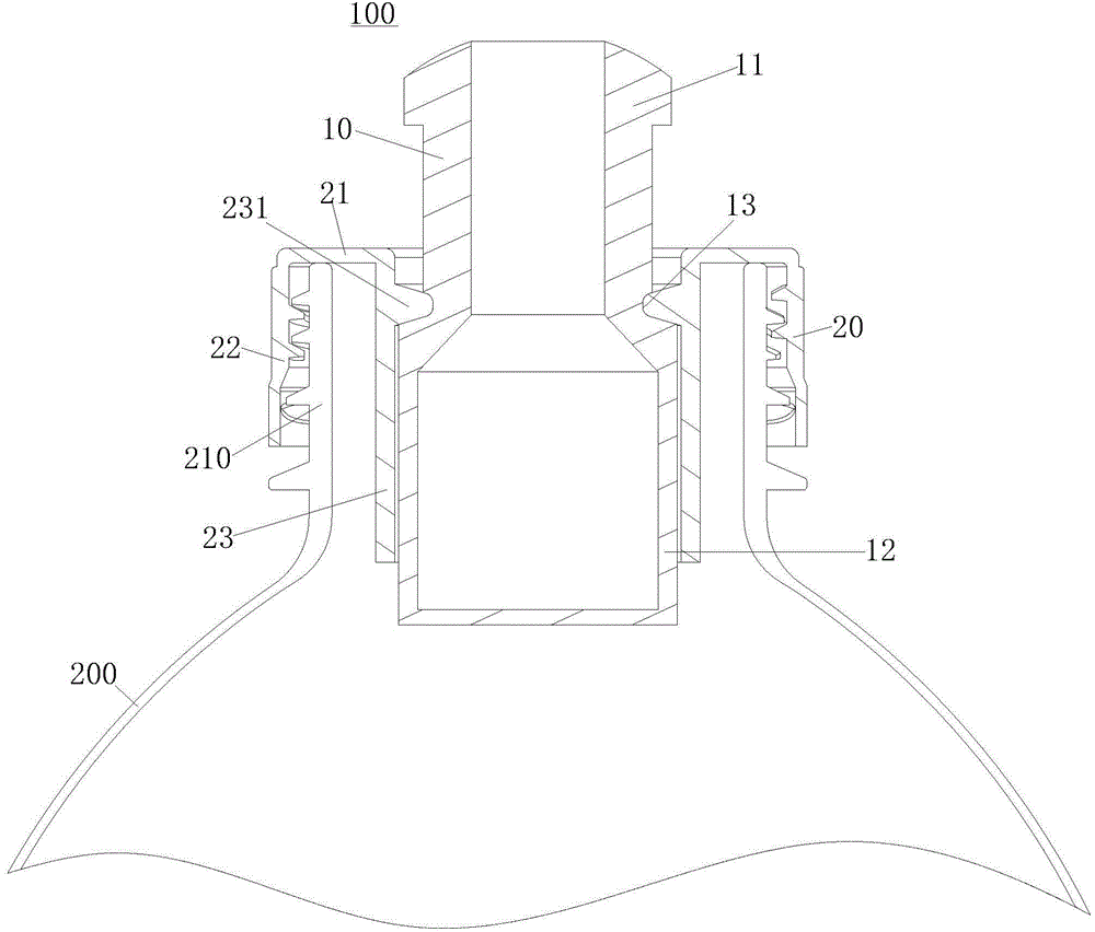 Bottle cap-type pulling suction nozzle cap with cuts