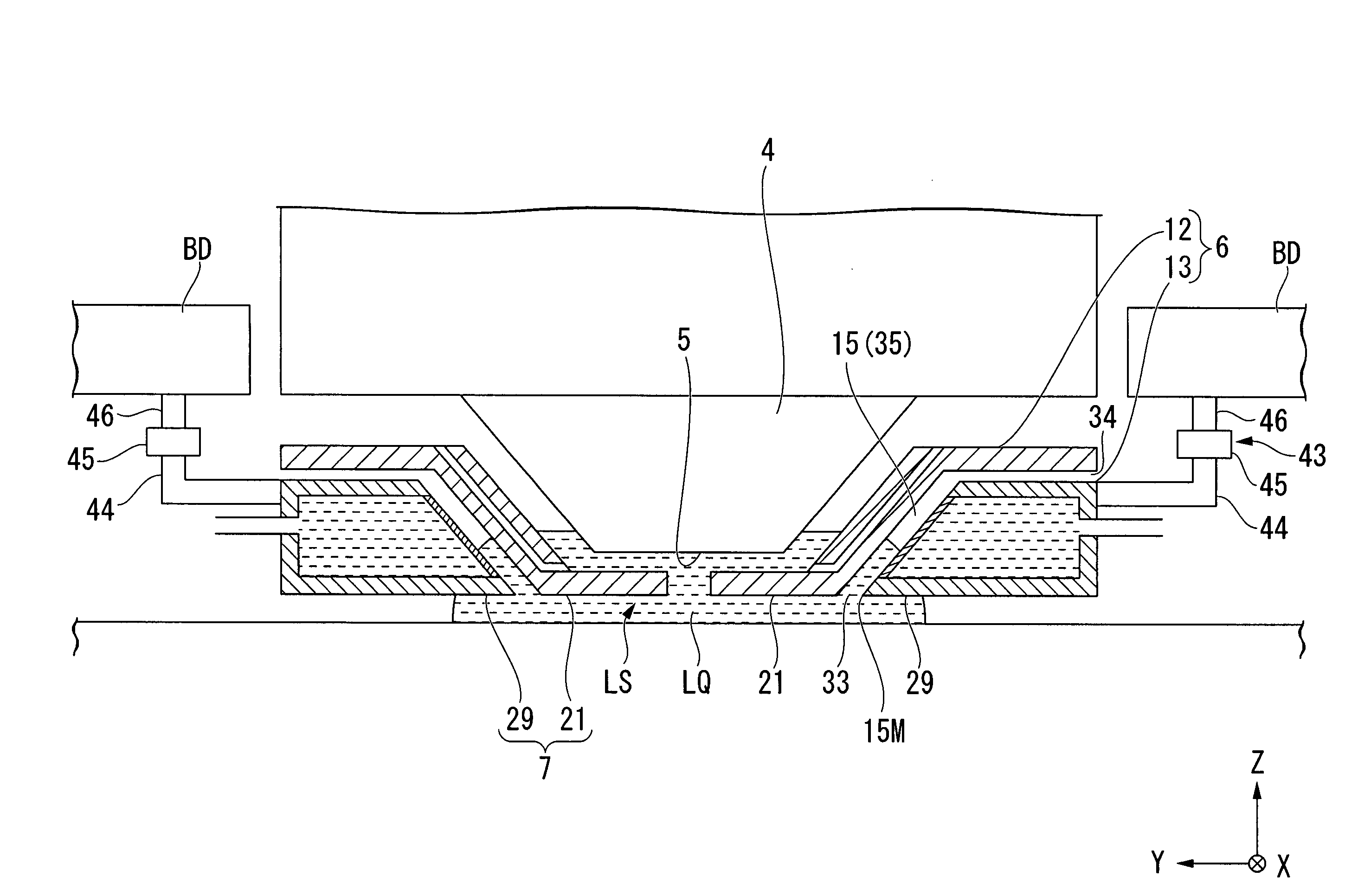 Liquid recovery system, immersion exposure apparatus, immersion exposing method, and device fabricating method