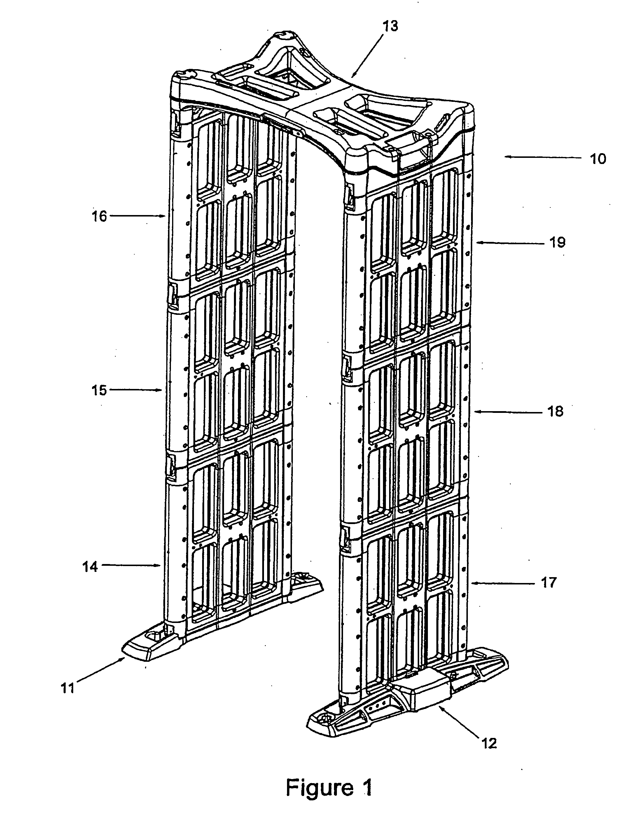 Systems and methods for a portable walk-through metal detector