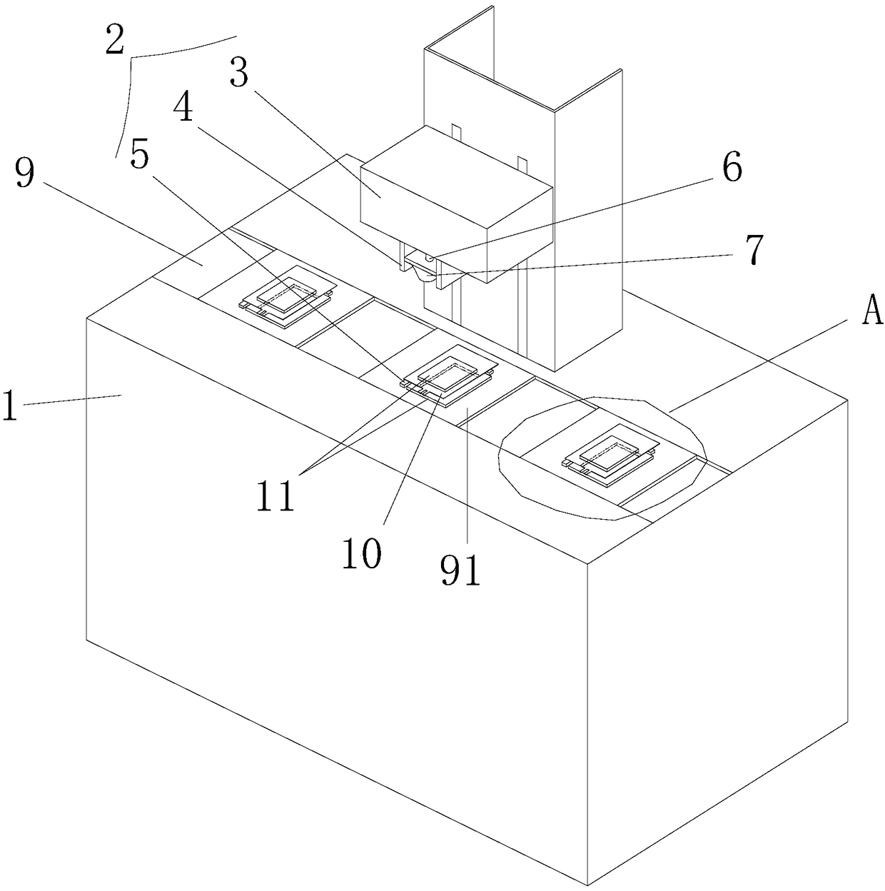 Top and side packaging integrated machine and packaging method for lithium battery soft package