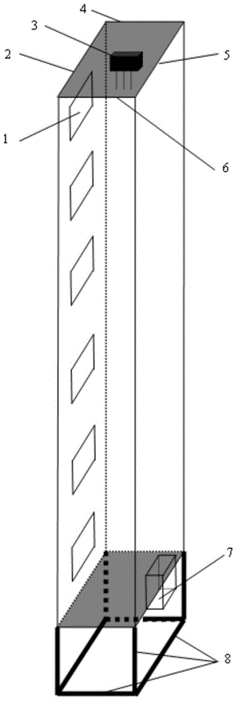 A fire experiment simulation device for stairwells or shafts of high-rise buildings under the action of external wind