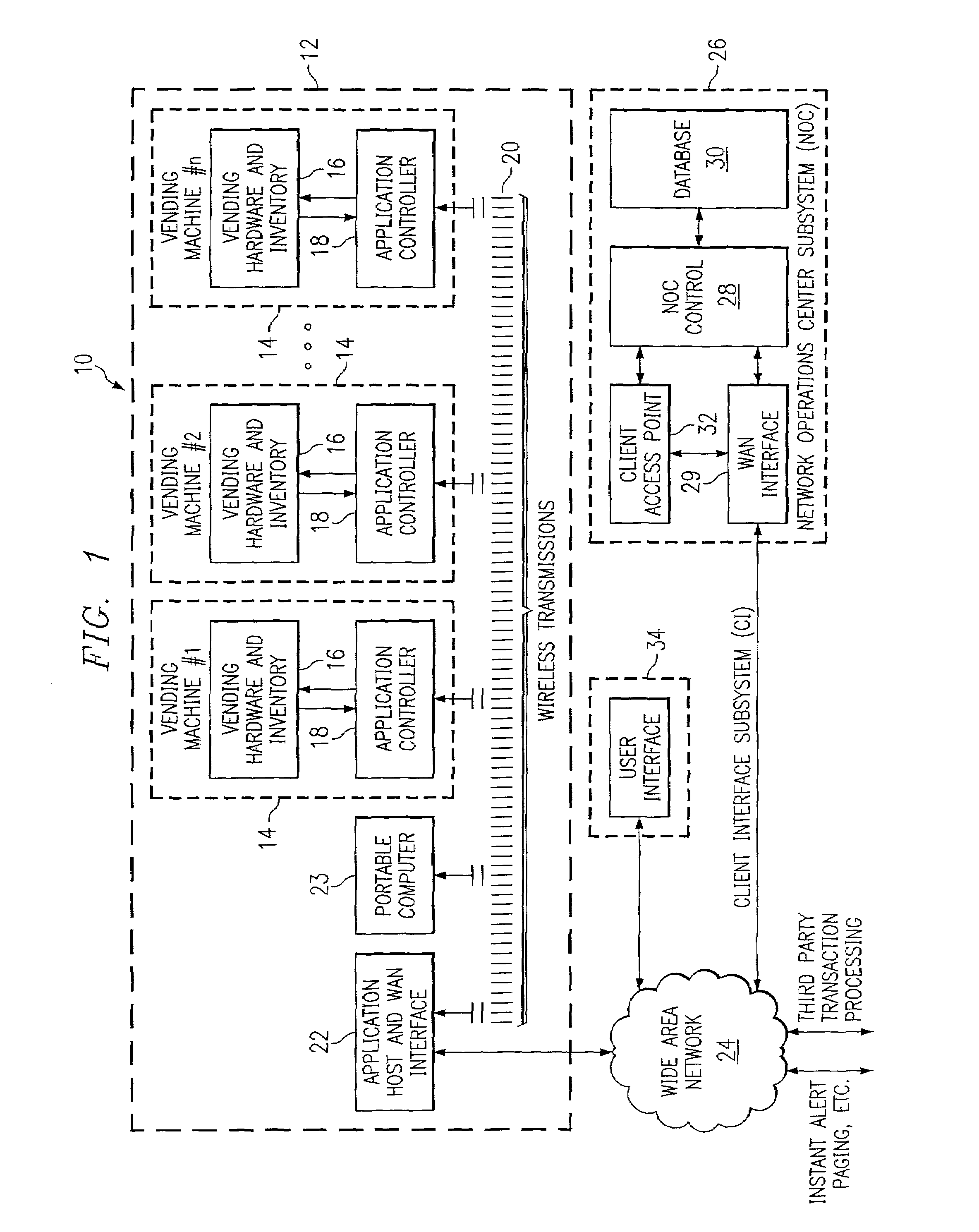 Method and system for interfacing a machine controller and a wireless network