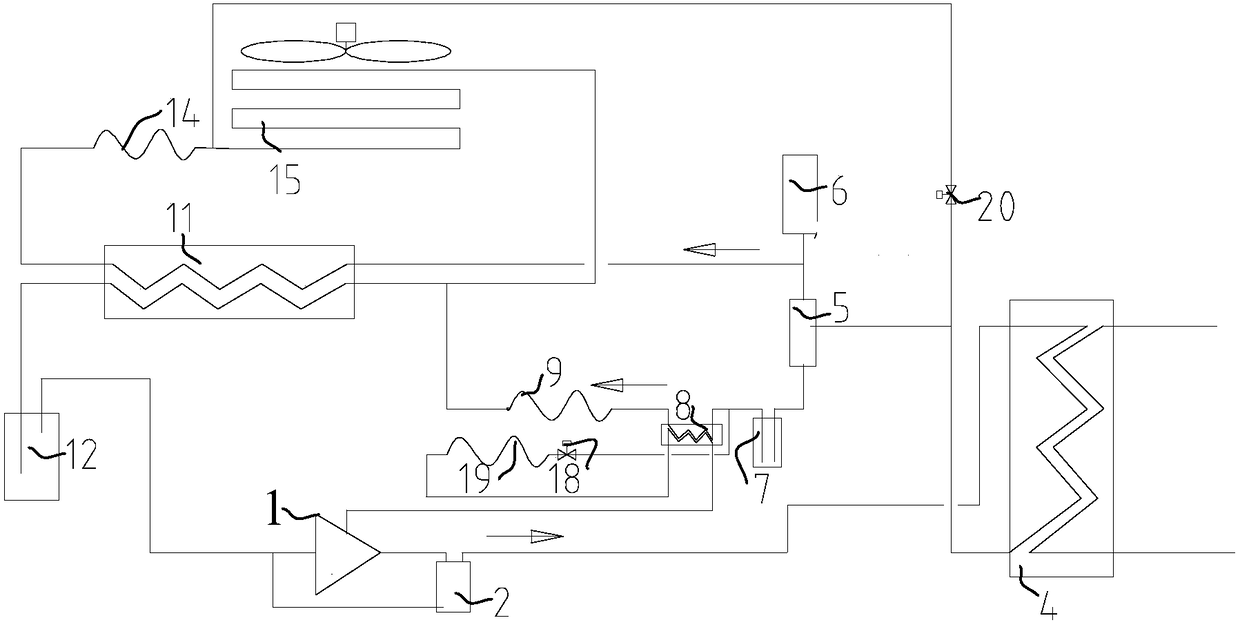 Self-overlapping low-environment-temperature air source heat pump system