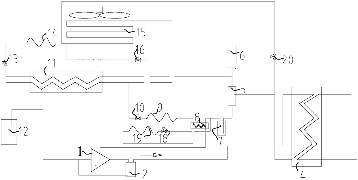 Self-overlapping low-environment-temperature air source heat pump system