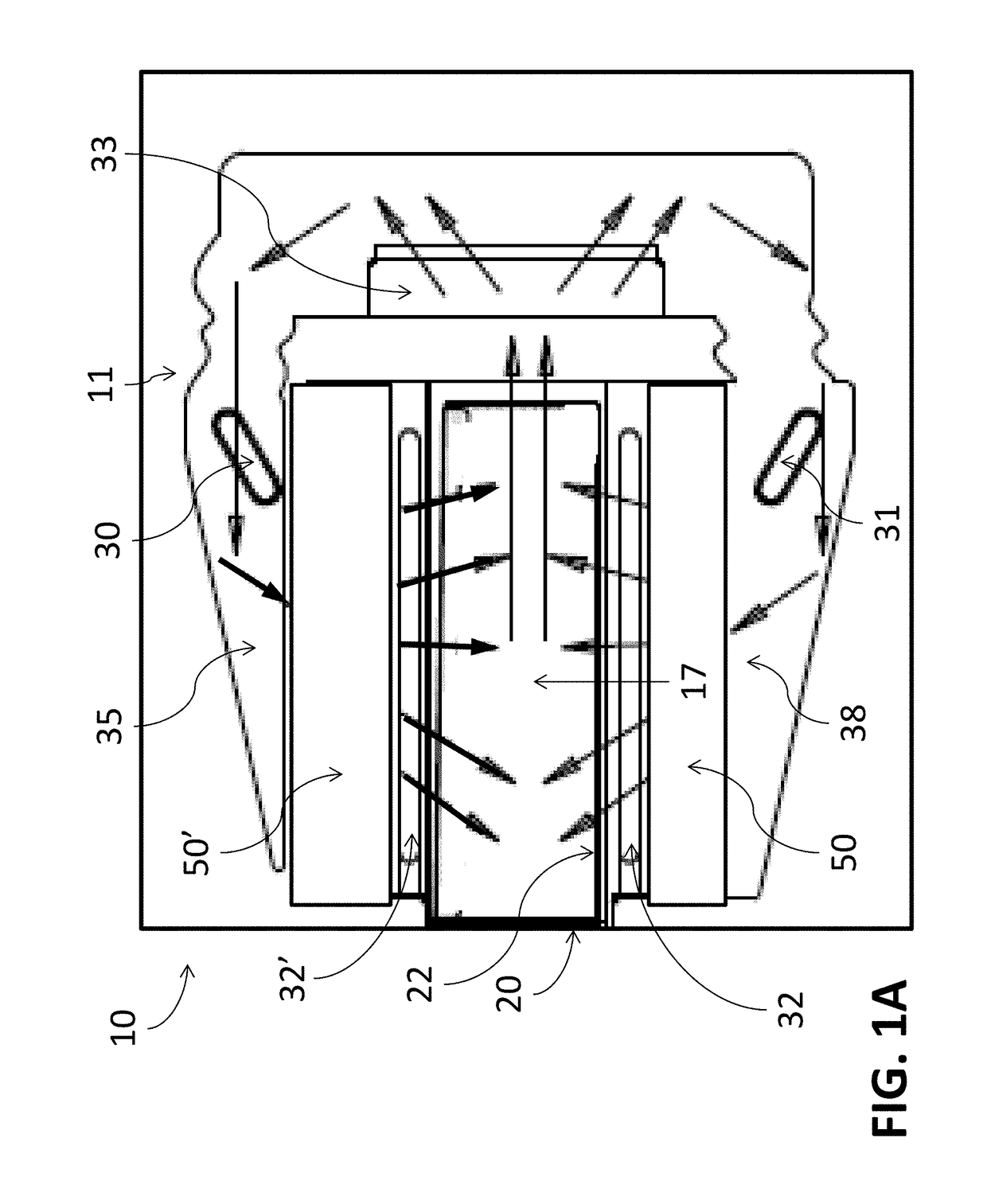 Cooking oven having an active vent