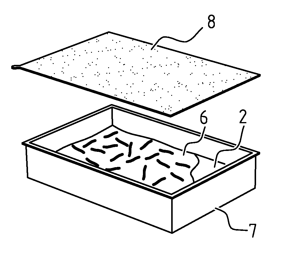 Vegetables, mushrooms or herbs in a box