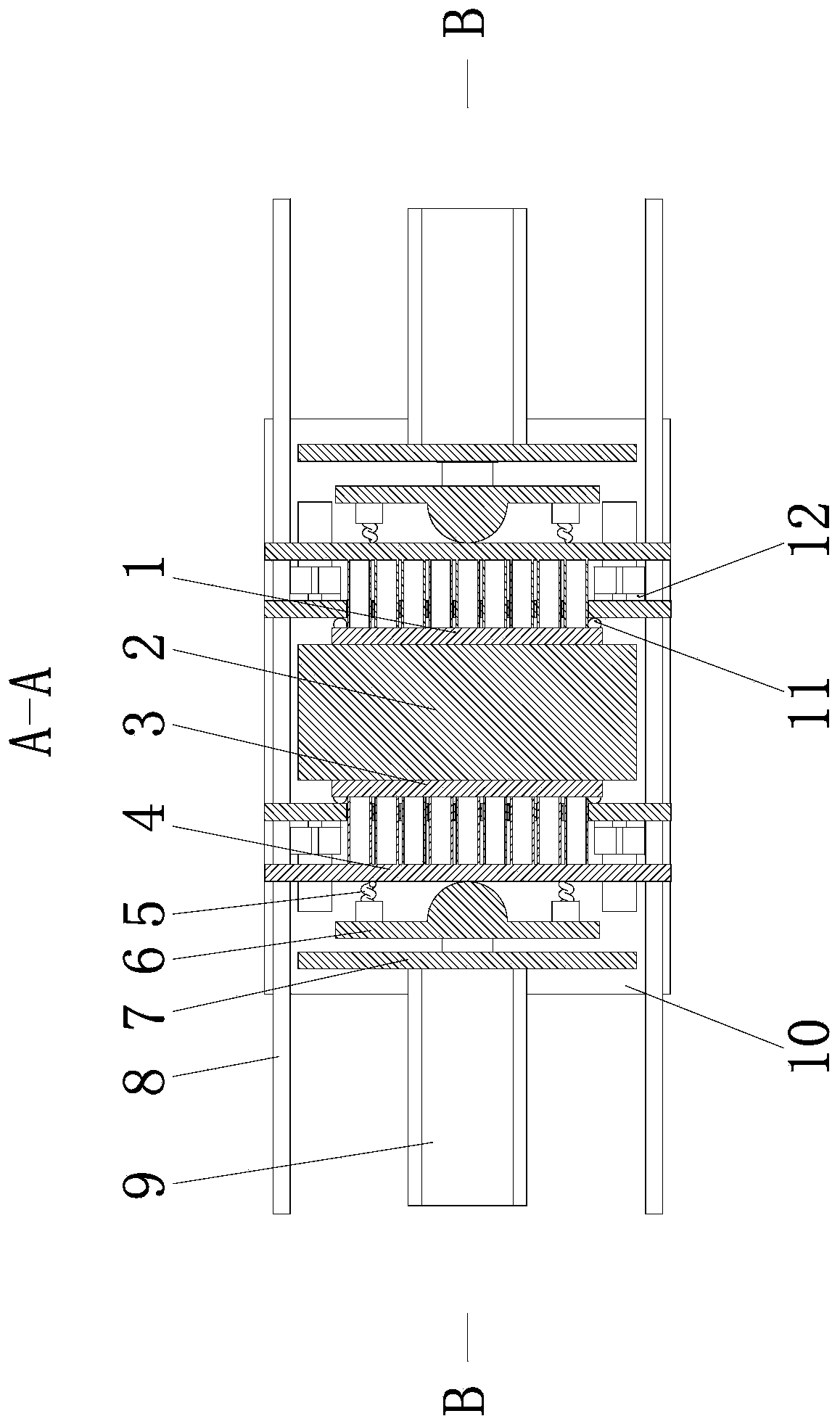 Rectangular pipe double-side multi-hole synchronous forming device