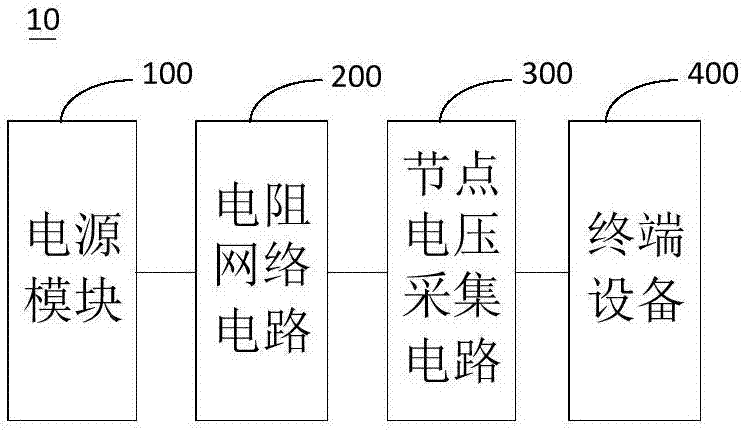 Node voltage acquisition circuit and active stealth experiment device