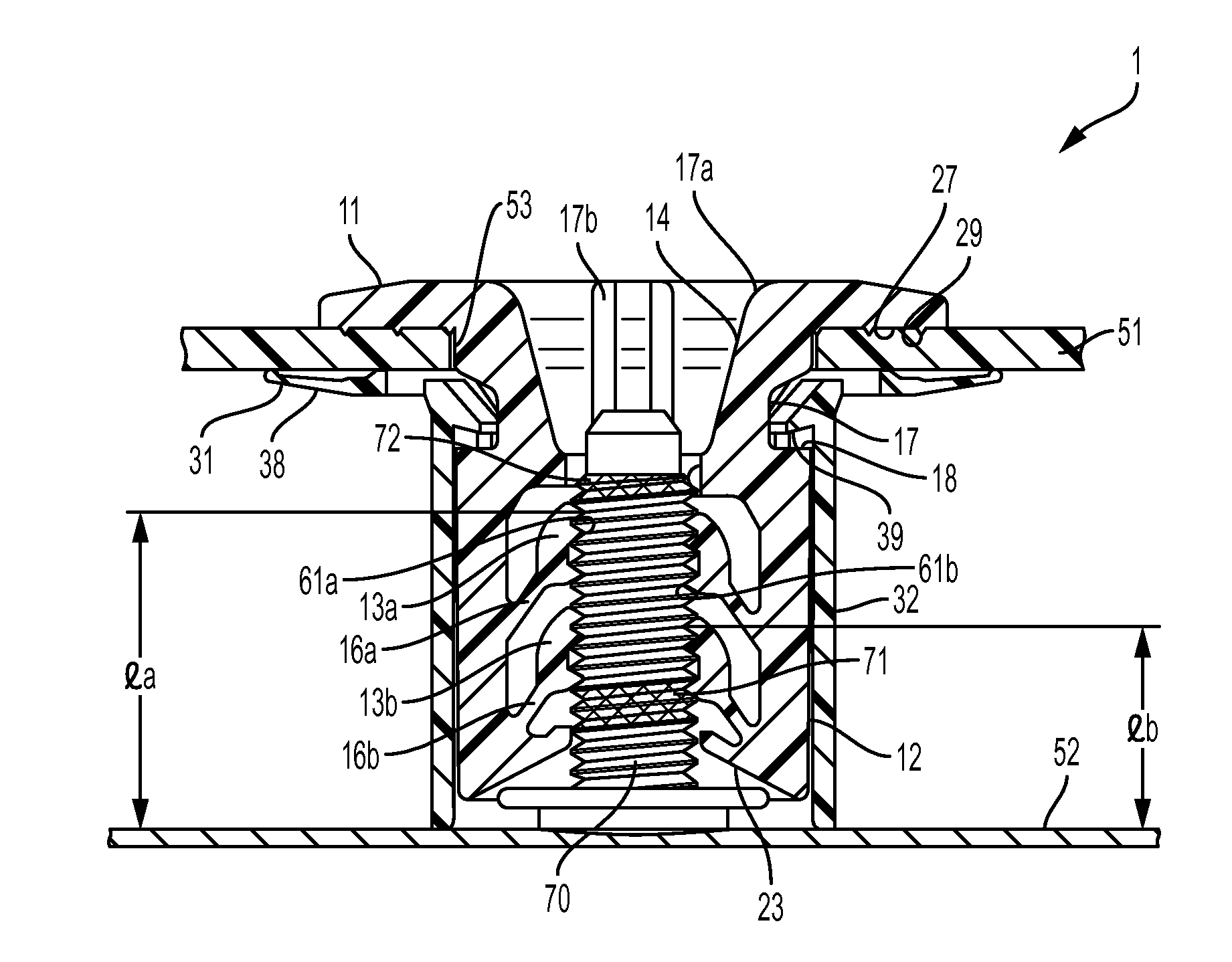 Stud locking device