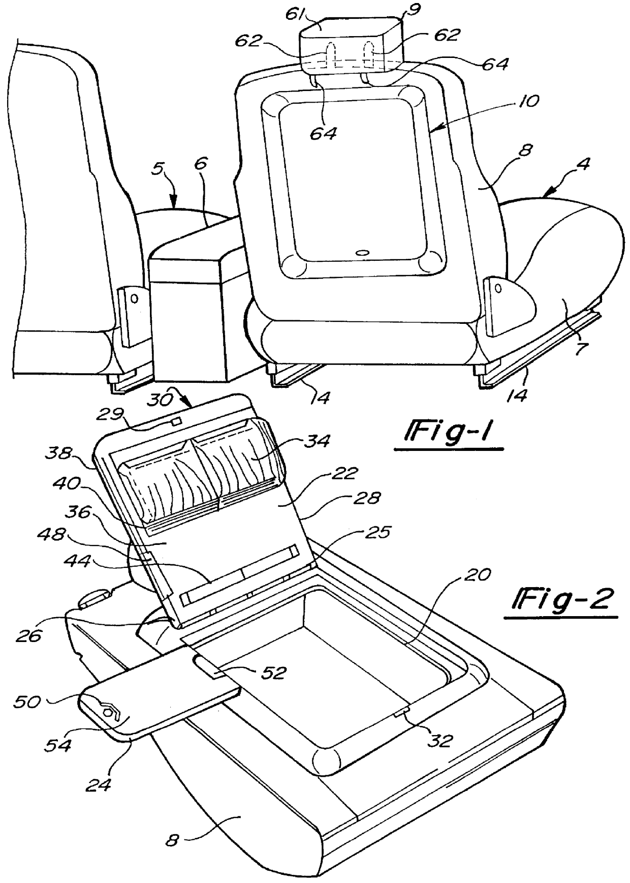 Seat back mounted fold down auto office