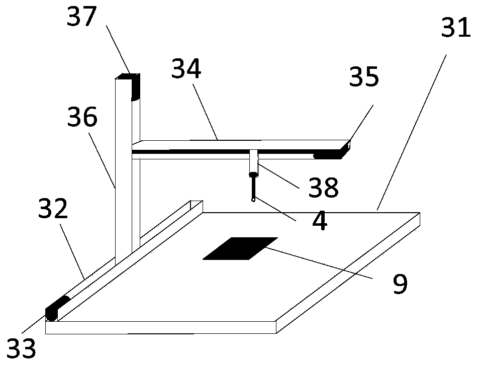 Contactless online testing device for input impedance at each position of printed circuit board