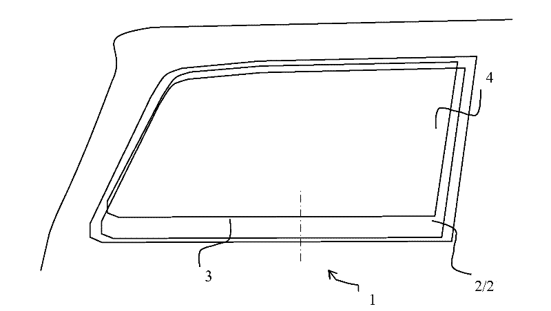 Method of mounting a component on a profiled strip, an intermediate fixing device for fixing a component on a profiled strip, a glazing, and the use of said device