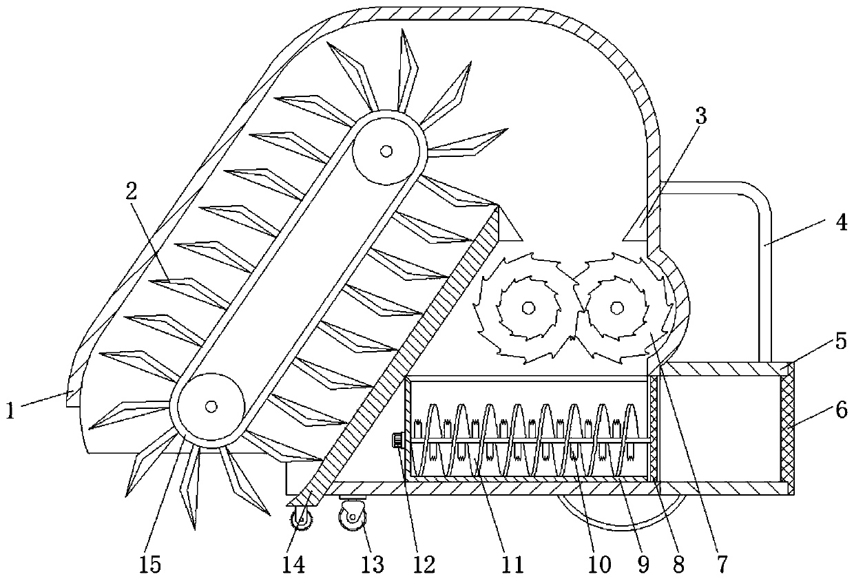 Greening garbage recycle processing device for gardens