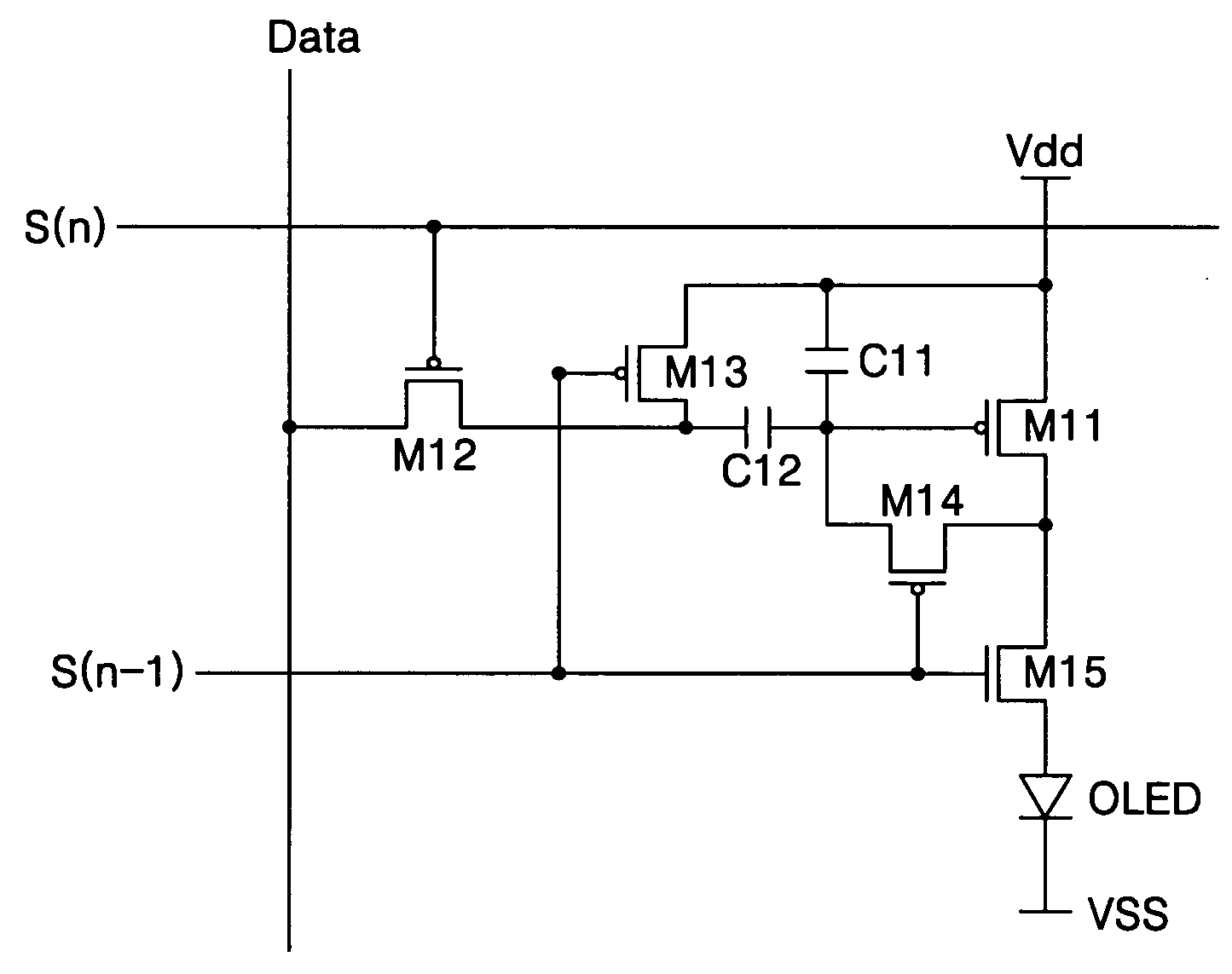 Circuit and method for driving pixel of organic electroluminescent display