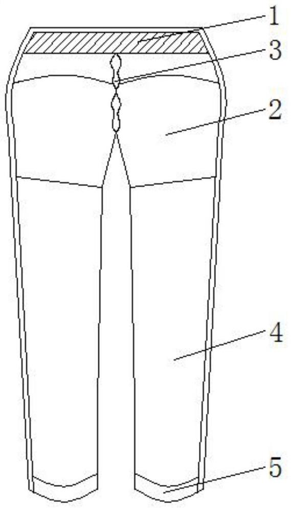 Pair of sweating type slimming hip-lifting trousers and manufacturing method thereof